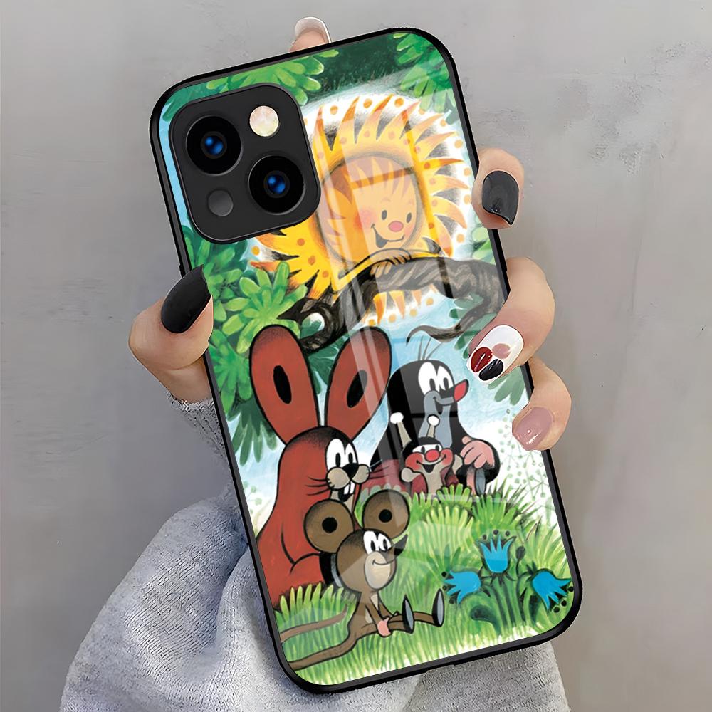 Cute The Little Mole Phone Case For IPhone 17 Pro Max 16 15 14 Pro Max 13 11 X Xs Xr 8 7Plus Glass Cover