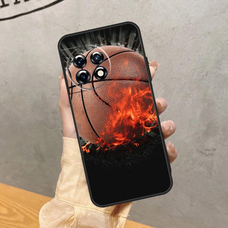 Basketball On Fire Case For OnePlus 15R 13T 13R 13 12 12R 11 10 9 Pro 10T 8T Nord 5 CE 2 3 4 Lite N20 N30 Cover