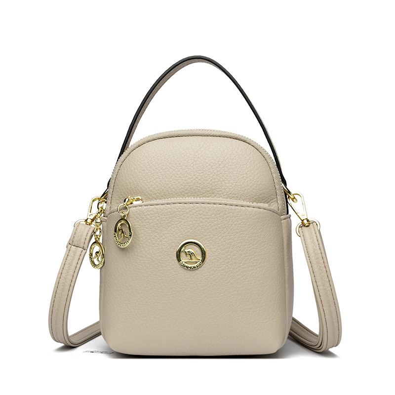 Soft Leather Multi-compartment Mom Bag Single-shoulder Crossbody Bag Simple and Large-capacity Single-shoulder Bag