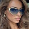 Stylish Oversized Metal Frame Sun Protection Outdoor Sunglasses, European and American Style Sunglasses for Women.