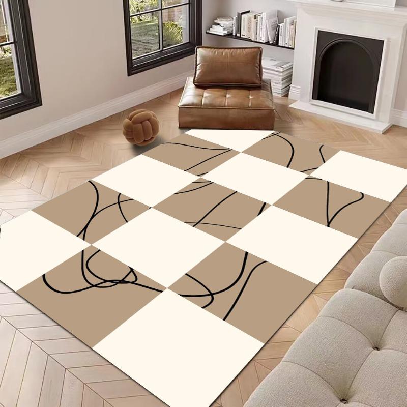 Line Decoration Carpet Modern Minimalist Home Decor Rug Non-slip Absorbent Decorative Rugs for Living Room Bedroom and Study Mat