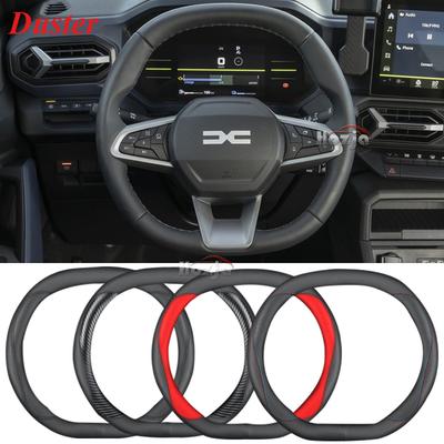 Leather Car Steering Wheel Cover for ALL New Dacia Duster 2024 2025 Non-slip Auto Interior Accessories