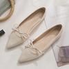 Pointed bow single shoes spring and summer new women's shallow mouth gentle temperament Doudou shoes