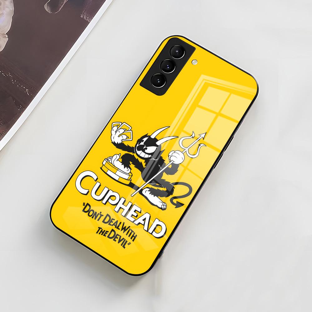 C-Cuphead-tapiz Handyhülle Für Samsung A56 A36 A26 A16 A15 A25 A35 A55 A14 A34 A24 A54 Glas Hülle
