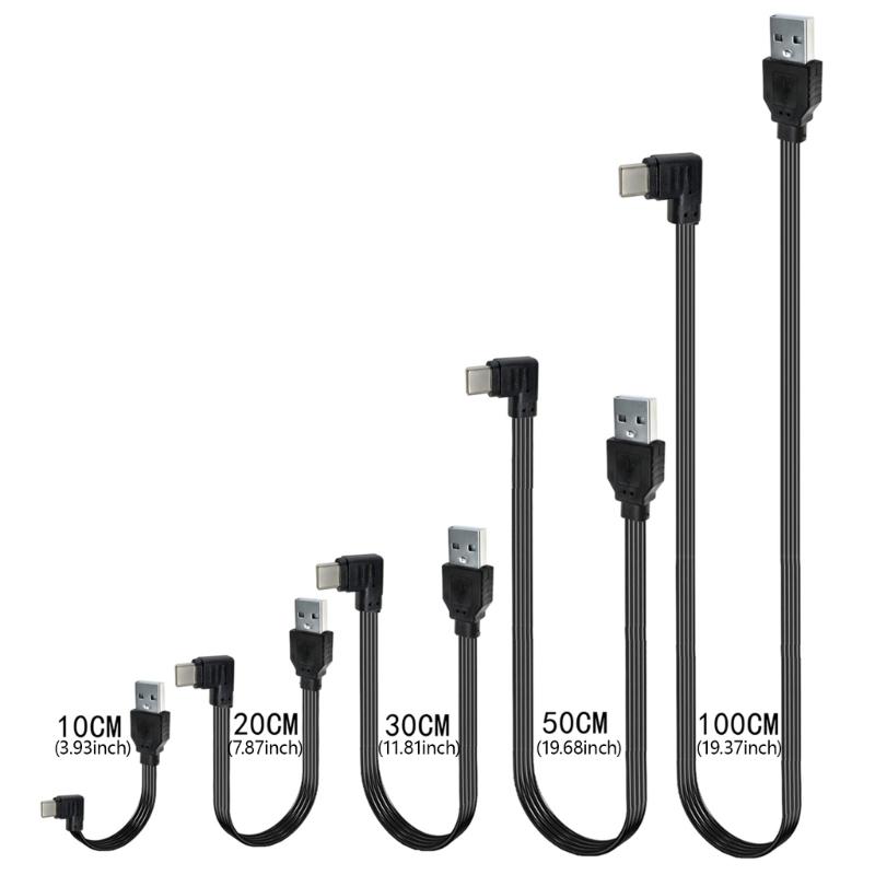 USB to Type C Power Supply Cord Male to Male Connector Wire 10W Fast Charging Cable for Multiple Devices 10-100cm