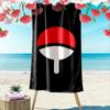 Red and White Fan Design Towel Beach Towel Quick-drying for Travel Outdoor Sports Jogging Beach and Swimming