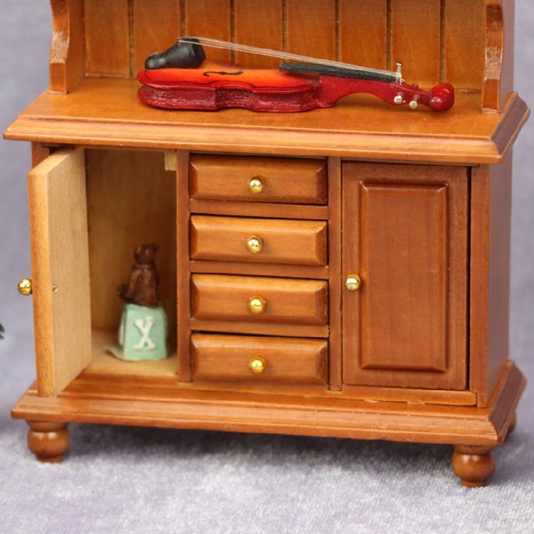 Portable 1 12 Scale Miniature Sturdy Wood Bookcase Dollhouses Furniture Three Layers Display Decoration for Kids