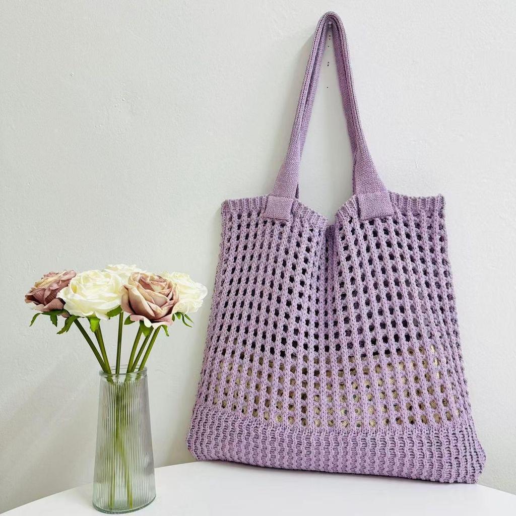 Handmade Woven Heart Tote Bag - Large Capacity Casual Beach Shoulder Bag