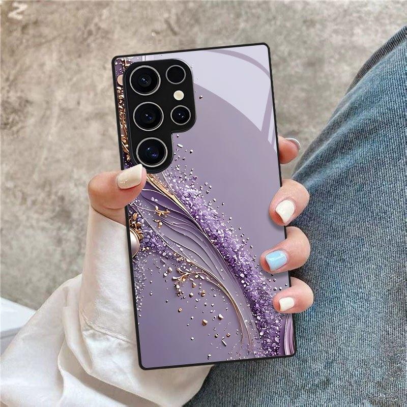 Purple gradient texture Exquisite PhoneCase for Samsung Galaxy S26 S25 S24 S23 S22 S21 FE Ultra Plus Men women Built-in glass