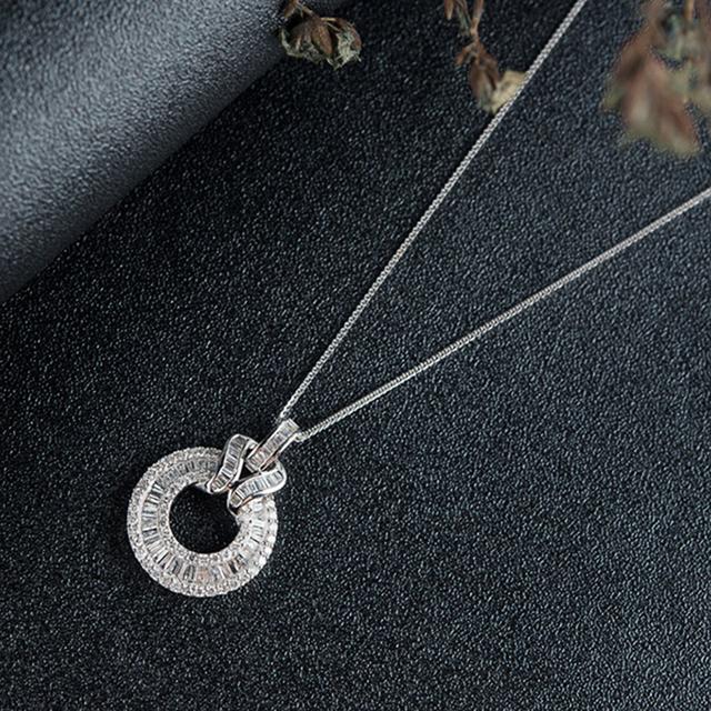 

CAOSHI модный стиль паве полный кубический цирконий круглый кулон ожерелье для женщин изысканные свадебные помолвочные аксессуары для вечеринки 45cm