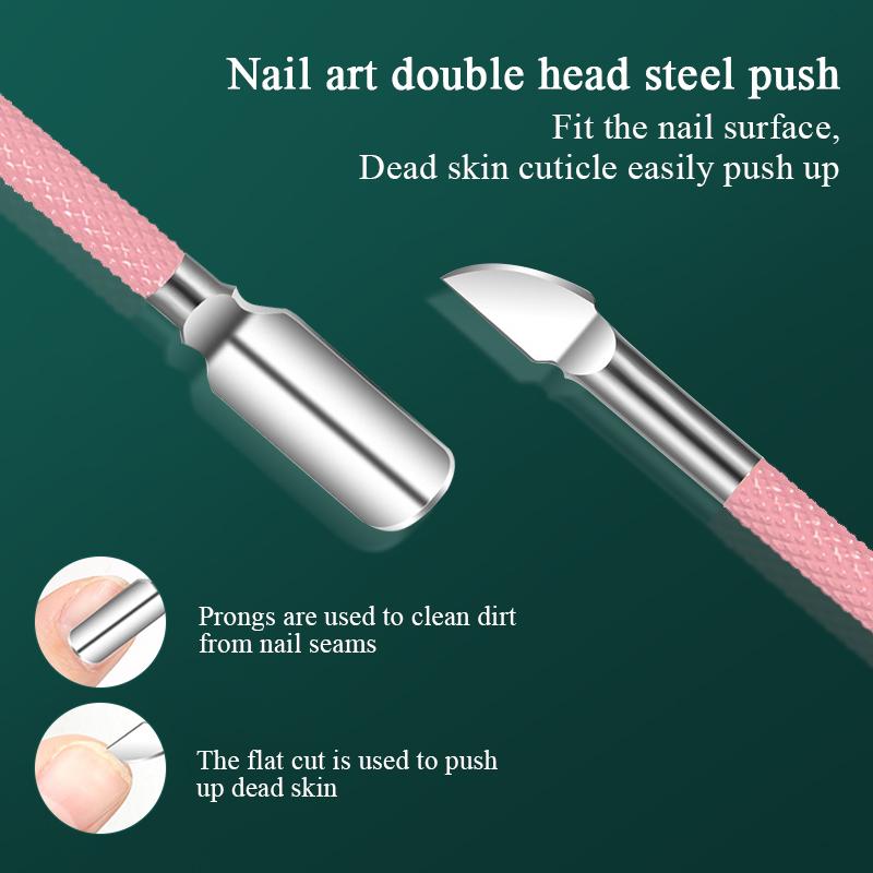 3Pcs/Set Professional Stainless Steel Nail Cutter Scissor Nippers Muti Function Cuticle Pusher Remover Nail Care Manicure Kits