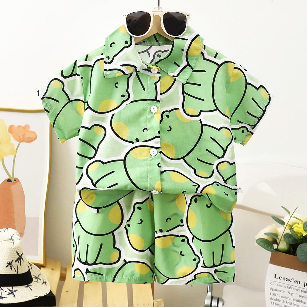 Children's Summer Suit Boys' Summer Suit Baby's Short Sleeved Shorts T-shirt Loose Shirt Trendy Children's Clothing