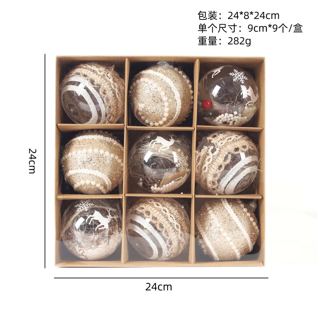 Transparent Bubble Christmas Ball Plastic Pendant Hanging Ornaments for Christmas Tree Holiday Decorations