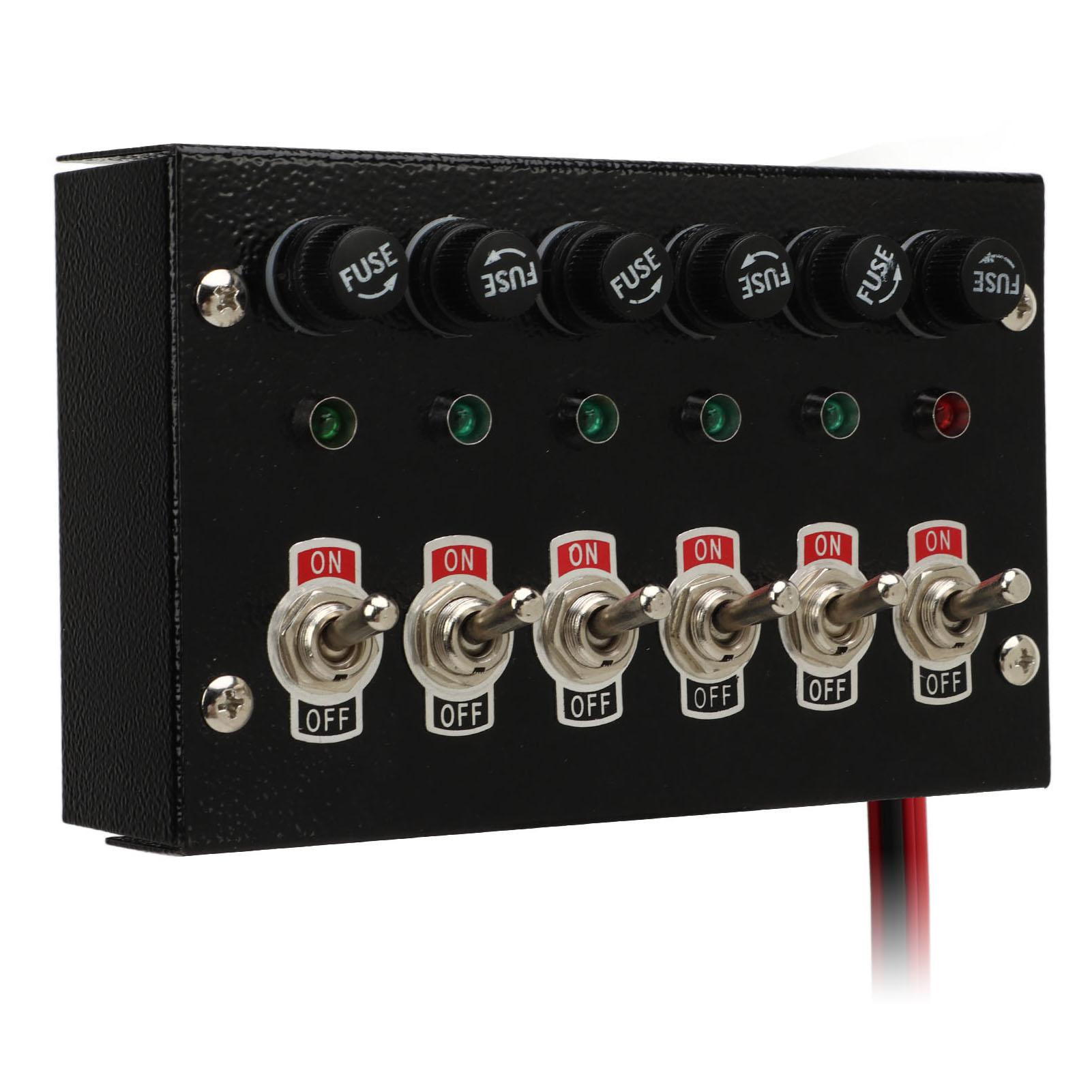 

Морская лодочная панель с куликовыми переключателями DC12-24V 6 секций ВКЛ/ВЫКЛ тумблеры панель для автодомов, гоночных автомобилей, Va