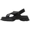 Burberry Pebble Leather One Strap Sandals Women's Black 80906501