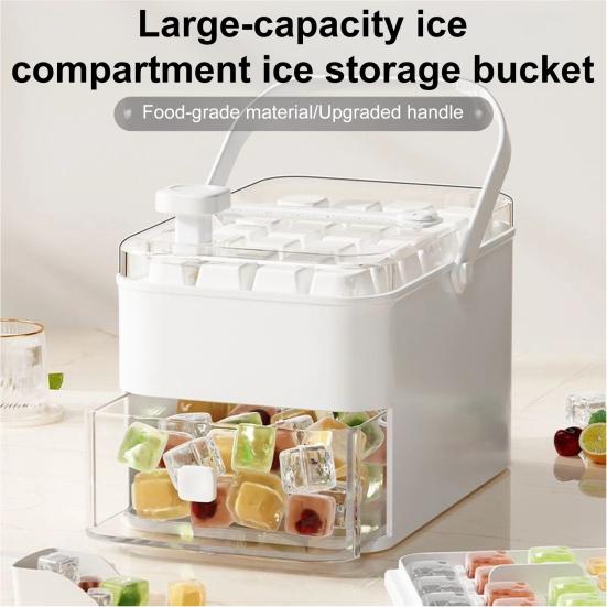 Dvouvrstvý zásobník na ledové kostky Uvolňování kostek jedním dotykem Led s 56 kostkami Bez BPA