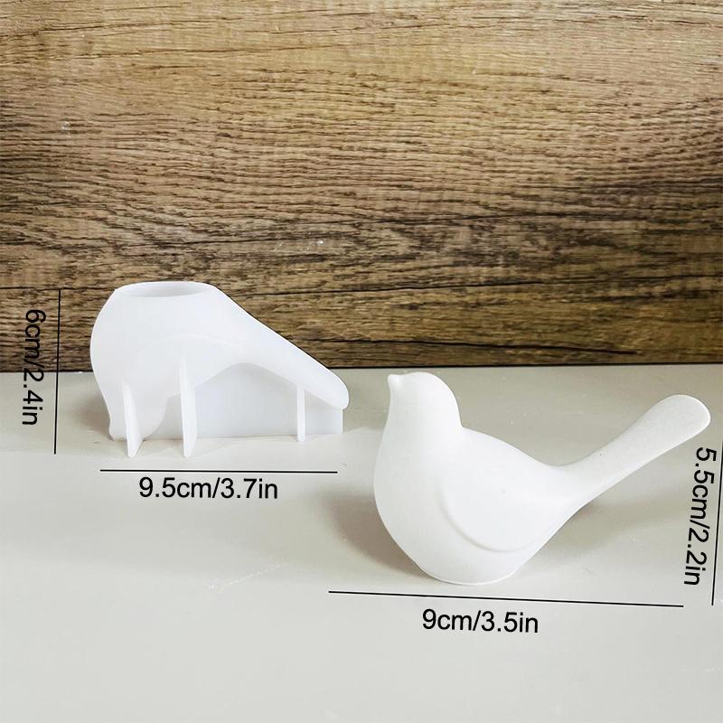2Pcs Silicone Bird Molds, 3D Bird Resin Concrete Mold, Unique Animal Epoxy Resin Casting Mold