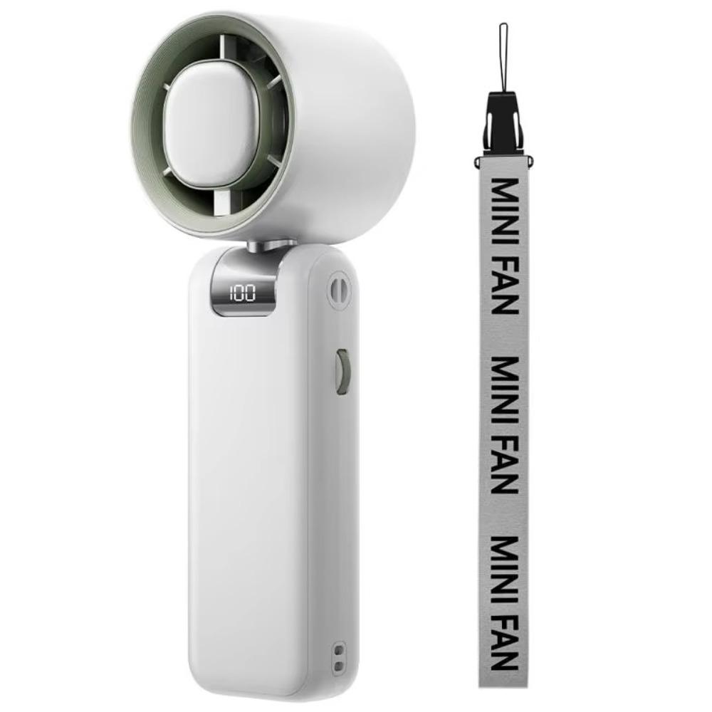 Portable Mini Hand Fan LED Digital Display Turbo Handheld Fan  Dedicated Dryer белый