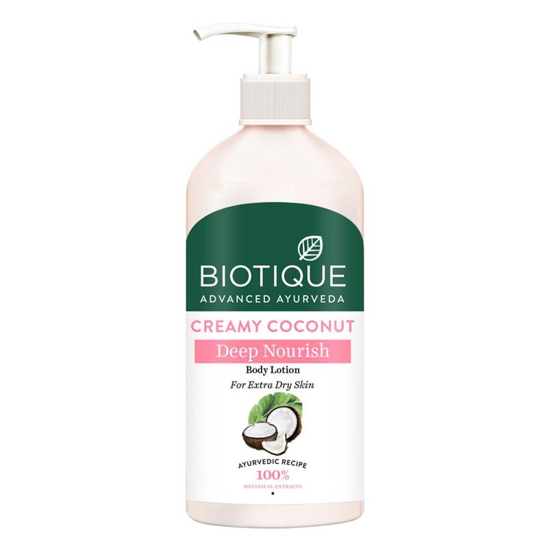 Biotique Creamy Coconut Body Lotion For Dry Skin 300ml – Deep Nourish, Repair & Soothe – 100% Natural Botanical Extracts – All Skin Types