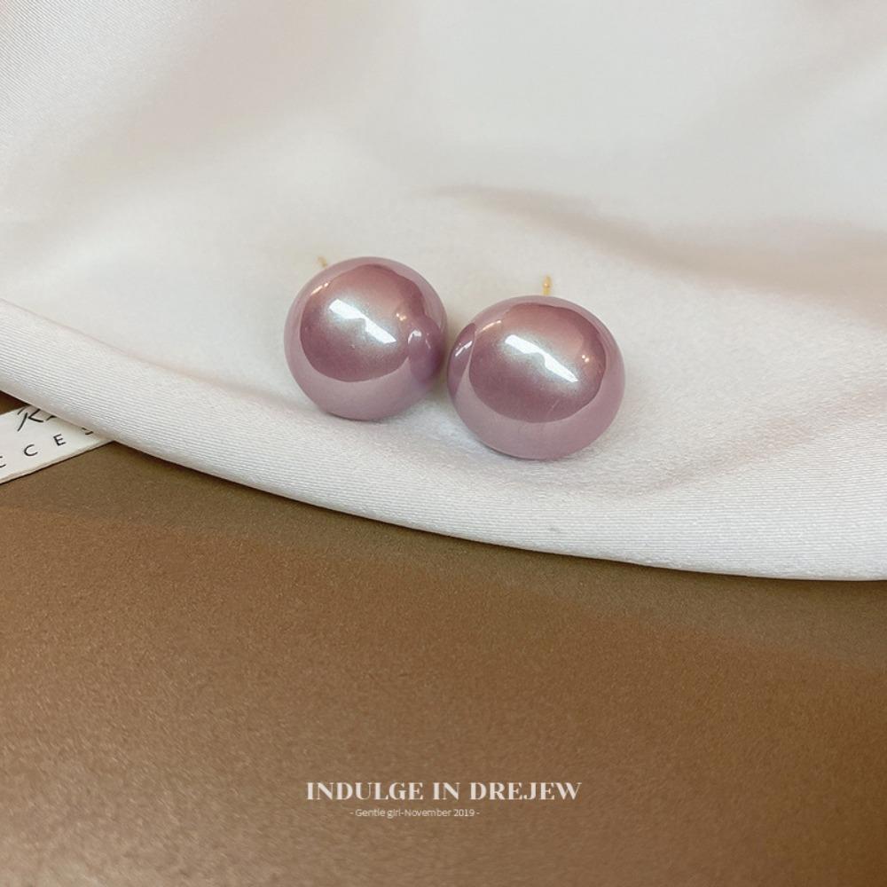 Silver Needle Diamond Pearl Purple Earrings French Retro Niche Design Earrings Light Luxury Premium Earrings