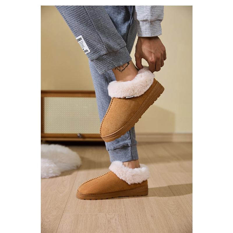 Cross-border wholesale bag heel thick-soled snow boots velvet outer cotton shoes winter couple casual home non-slip cotton slippers