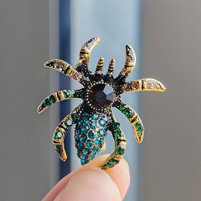 Broszka Pająk Vintage Przesadzony Owad Broszka Pin Osobowość Akcesorium