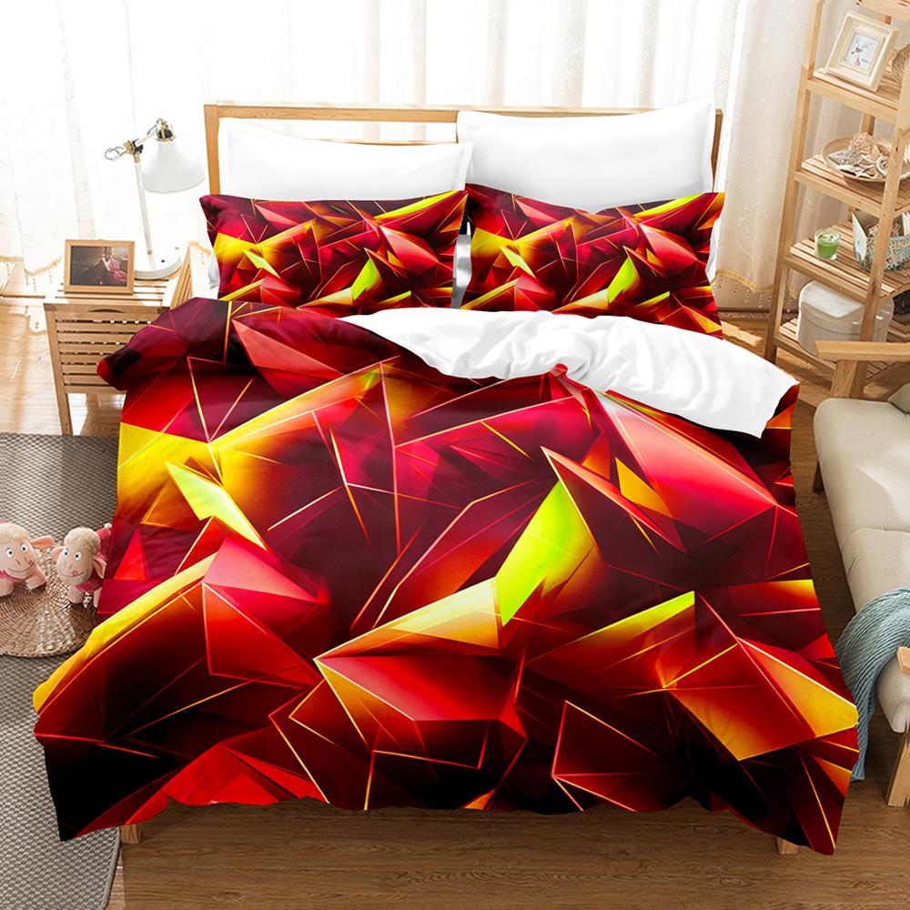 Polygon Bedding Sets Geometry 3D Printed Comforter Cover Single Twin Queen King Size 3pcs Duvet Cover Teen Room Decoration