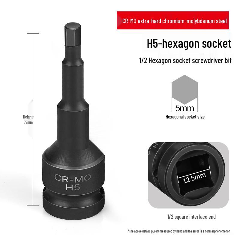 1/2'' Torx Impact Hex Bit Wrench with Magnetic Chrome Molybdenum Steel Head