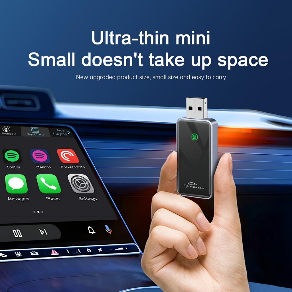 BY967B Stick USB Car Wired to Wireless Carplay Android Auto 2 în 1 Smart Box