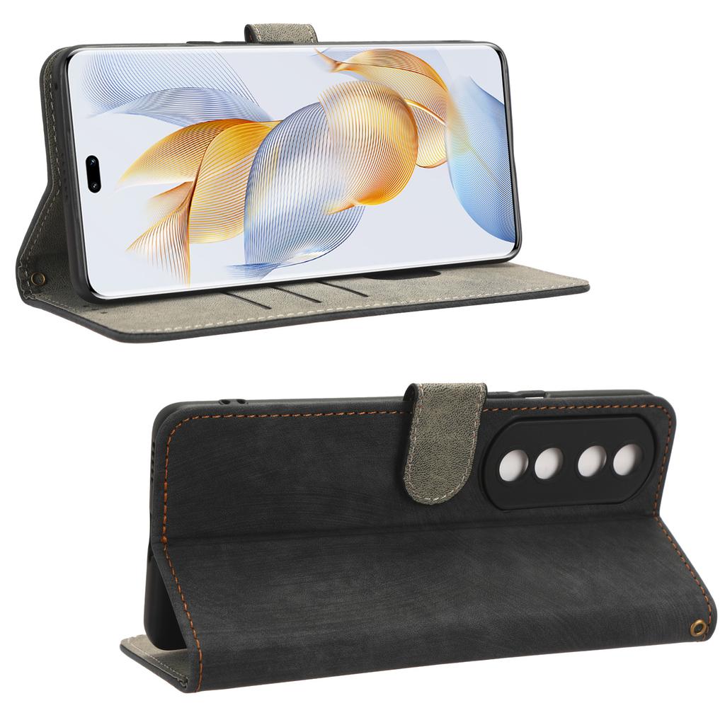 For Honor 90 Anti-Scratch RFID Blocking Wallet Cover PU Leather Stand Phone Case
