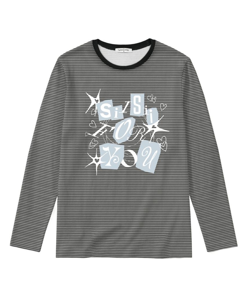 PAGESIISII Sisi For You Print Stripe Standard Fit Long Sleeve [2 Colors]