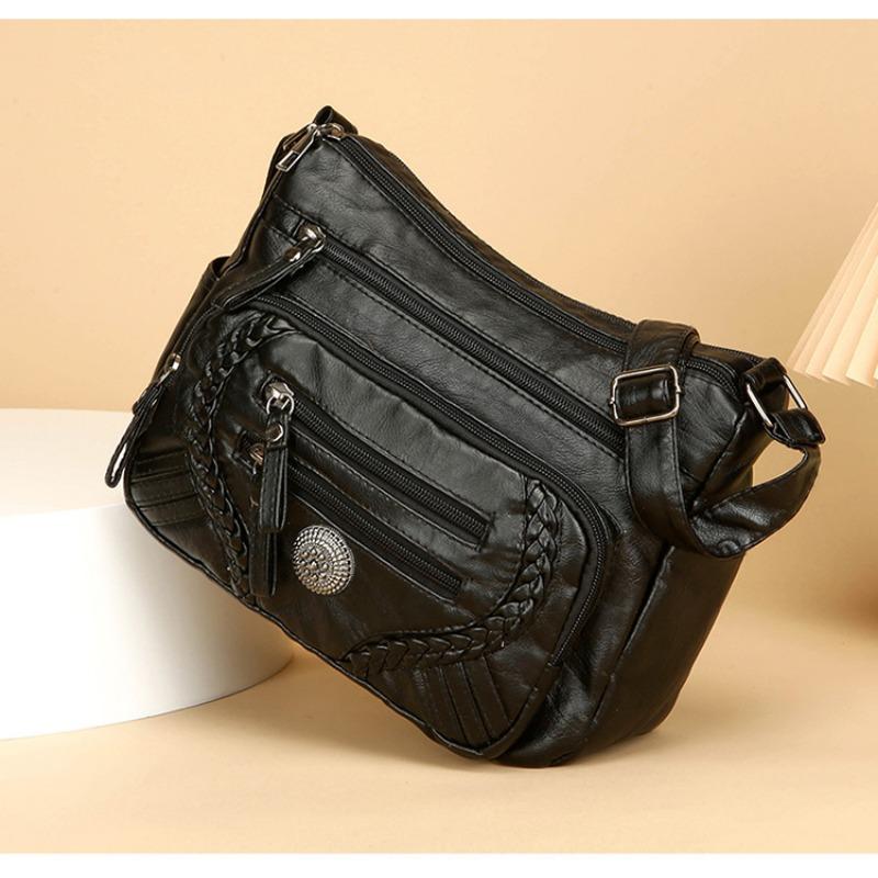 Soft Leather Large Capacity Single Shoulder Crossbody Bag