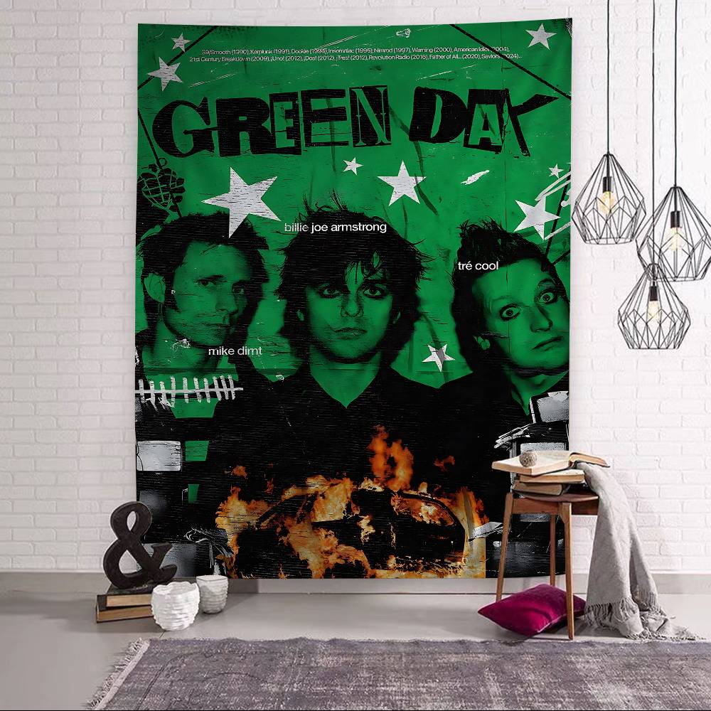Rock Band GGreen Day Bedruckter Großer Wandteppich Kunst Science-Fiction-Zimmer Heimdekoration Dekor Decke