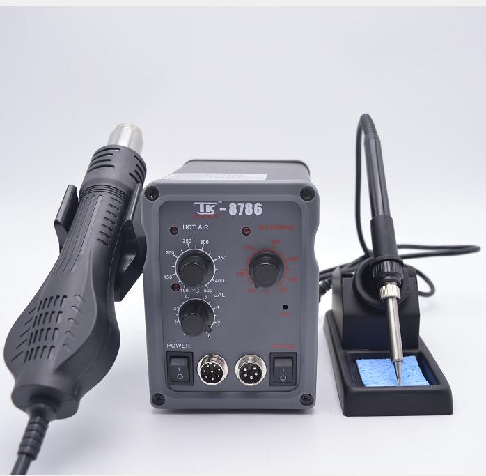 Tek TK8786D Dual Digital Soldering Station with Two-in-One Hot Air, Detachable Tip, and Auto Sleep