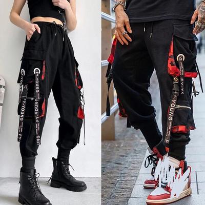 Tuta ampia da uomo con tasche larghe, pantaloni da jogging militari tattici, pantaloni da lavoro casual da uomo puri, con elastico in vita