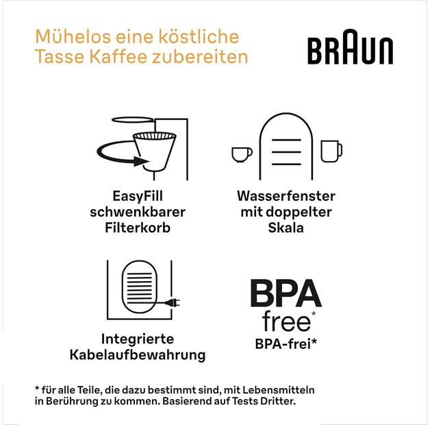 Кофеварка Braun KF 1500 WH (0X13211066)