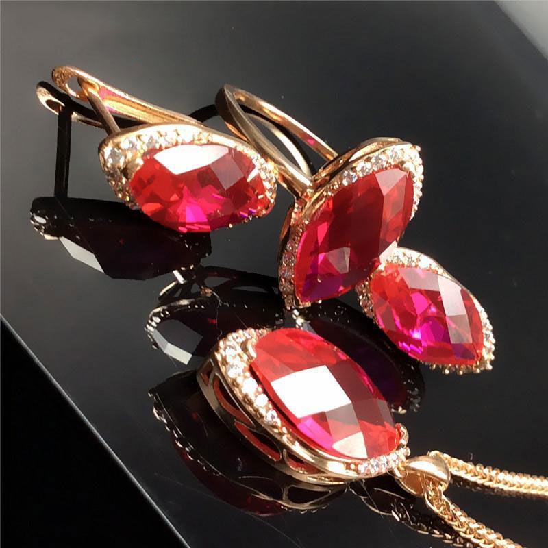 Purple Gold Zircon Ring Women'S Luxury Personality Fashion Elegance Temperament Rose Gold Plated Live Ring