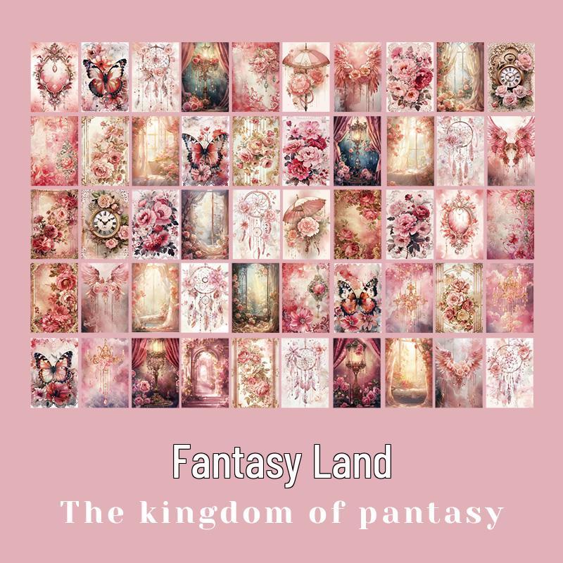 100 листов Цветочный Замок Ретро Декор для Журнала Нелипкая Бумага Двойной Материал