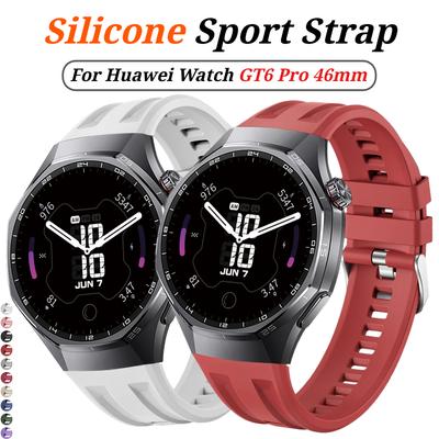 Official Silicone Strap For Huawei Watch GT 6 Pro 46mm Watchband Bracelet Correa For HUAWEI WATCH GT6Pro 46MM Sport Wrist Band Replacement Accessories