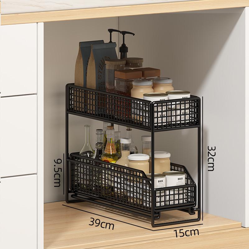 Double Layer Pull-Out Under-Sink Storage Rack