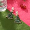 Grüne Tannenbaum Zirkon Kristall Stern Ohrstecker Ohrhänger Für Damen Weihnachtsfeier Schmuck Party Geschenk