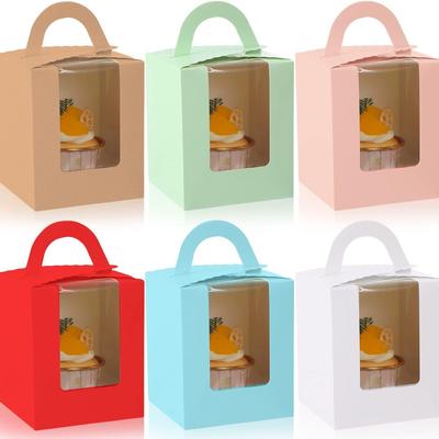 Spot Solid Color Visual Window Portable Packaging Box, Carton Cake Dessert Baking, Packaging Factory Volume Is Large