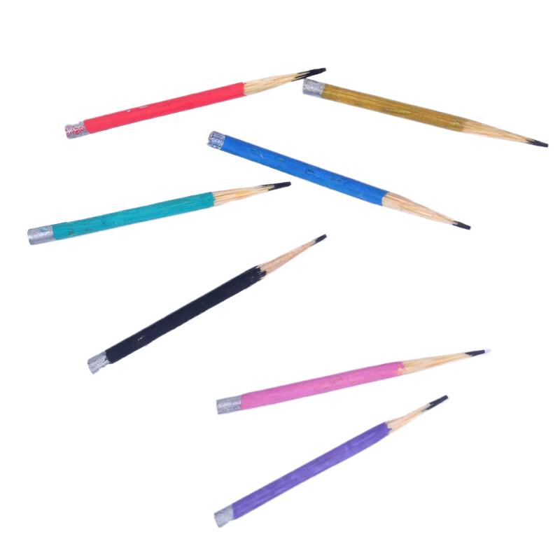 10Pcs Dollhouse Miniature Colored Pen Mini Pencil School Supplies Model Kid Pretend Play Toy Home Decor
