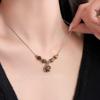 Vintage Leather Tiger's Eye Necklace - Women's Chinese Style Layered Necklace, Versatile Elegant Choker
