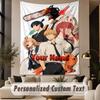 Custom Text Printed Tapestry Chainsaw Man Pattern Large Wall Hanging Indoor Room Decor