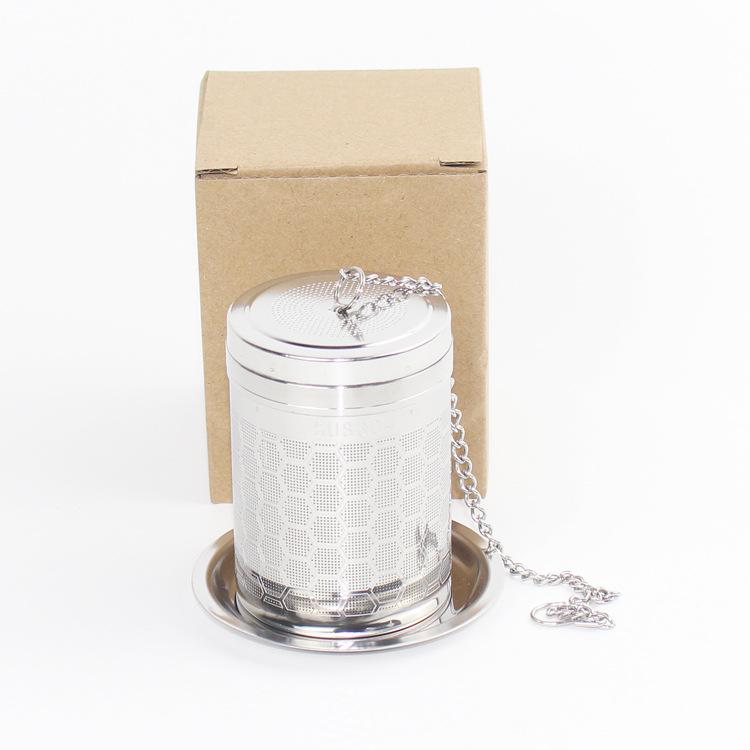 Feinmaschiger Filter Tee-Ei Zylindrisch 304 Edelstahl Gewindeanschluss Teekannen-Sieb Gewürz Kräuter Küchenzubehör