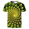 Summer New 3D Gold Digital Harajuku Print Short Sleeve Round Neck Men's Casual Personality Hip Hop Street T-shirt Tops