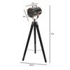 93.98 Cm Black Wooden Tripod Nickel Spotlight Industrial Nautical Searchlight for Home, Office, Livingroom, Bedroom, Diningroom Decor