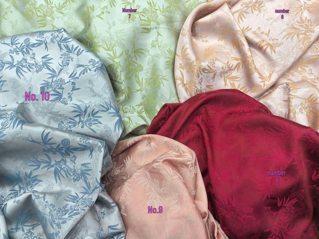 Two-Color Bamboo Leaf Jacquard Fabric for Cheongsam, Wedding Dress, Shirt, and Long Skirt