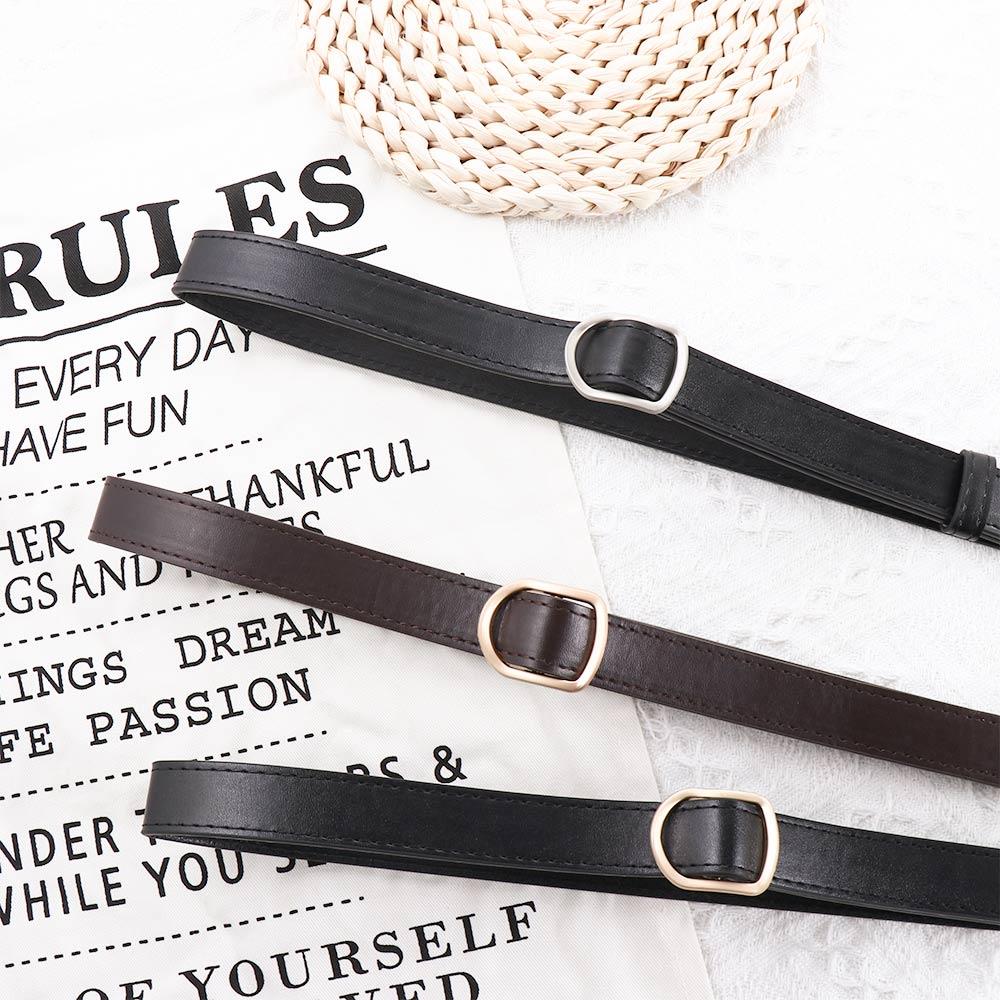 Robe de Luxe Femme Jean Décoratif Femmes Boucle Sans Trou Ceintures en Cuir PU Sangle de Taille Ceinture Fine